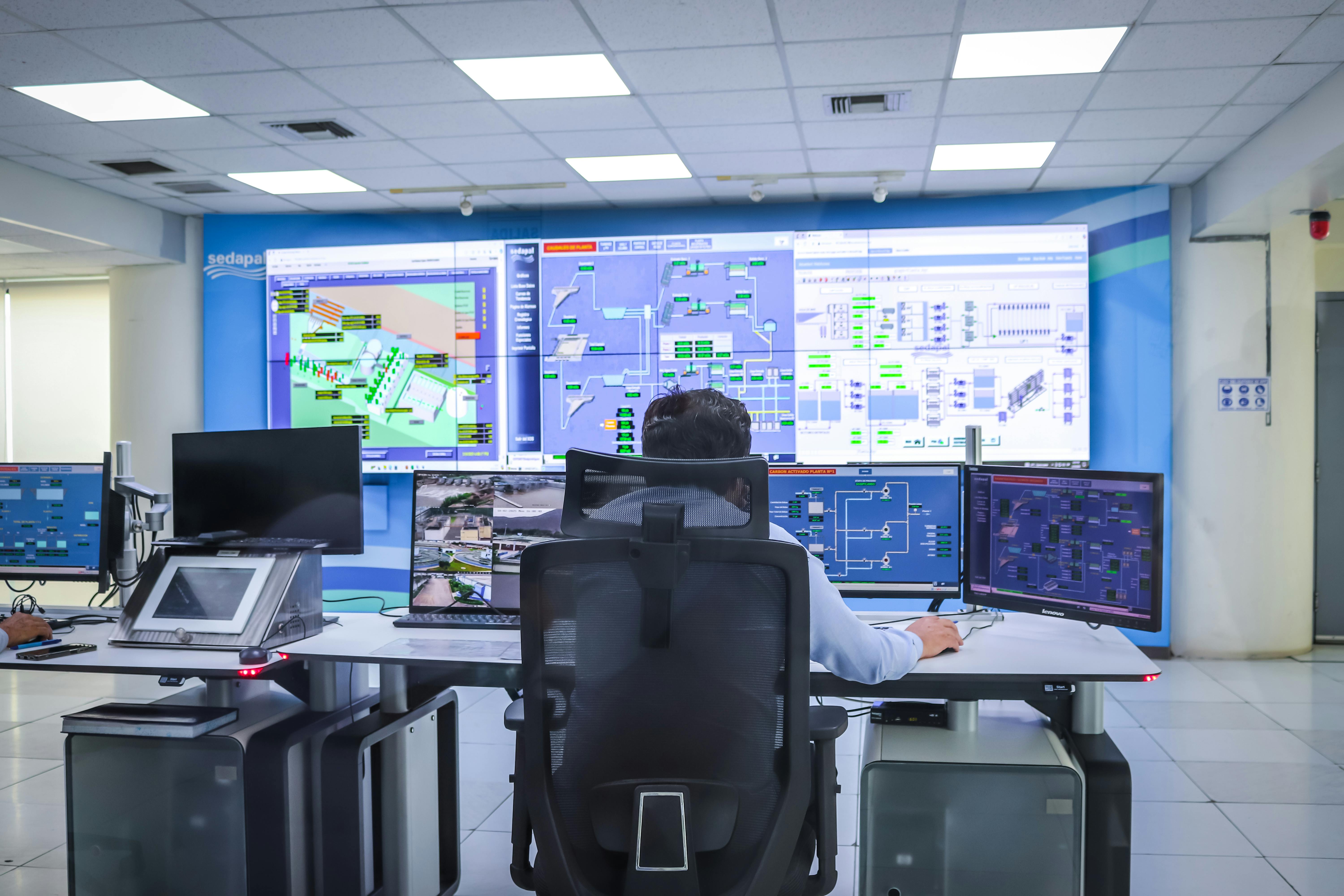 Network control room monitoring energy infrastructure